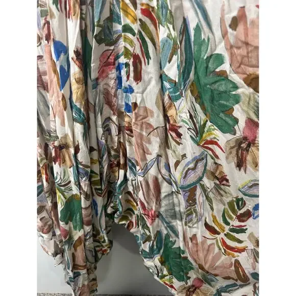 World Market Jumpsuit Womens S/M Floral Print Harem Rayon Boho Lagenlook E6 - Picture 3 of 8